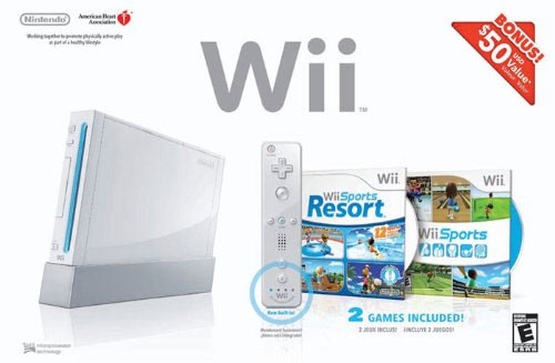 WII MODEL 1 WHITE - WITH WII SPORTS & WII SPORTS RESORT - Wii System